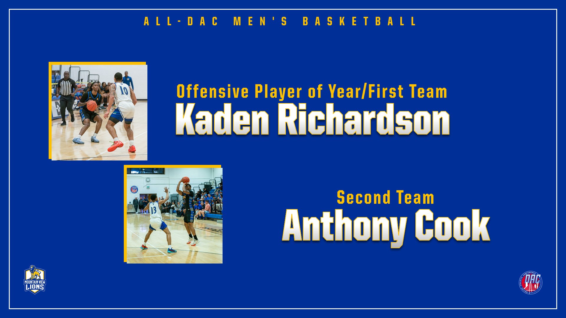 Richardson Named DAC Offensive Player of Year, Cook Second Team