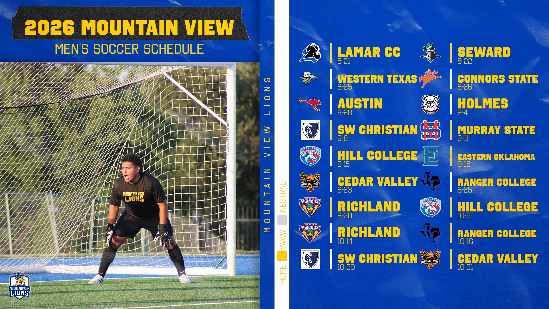 Mountain View Men's Soccer Releases Schedule